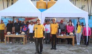 Kapolres AKBP Ali Rais Ndraha membuka kegiatan olahraga Hari Bhayangkara ke-80 Polres Buton