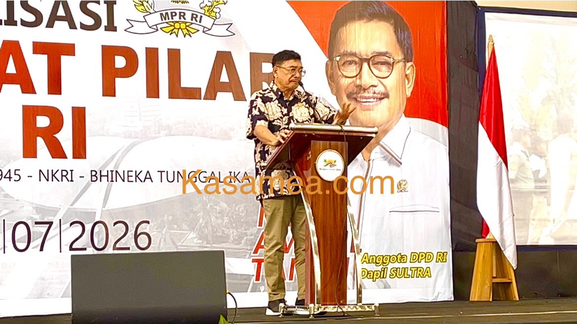 Baubau, MZ Amirul Tamim saat menyampaikan pidato sambutan pada Sosialisasi Empat Pilar MPR RI